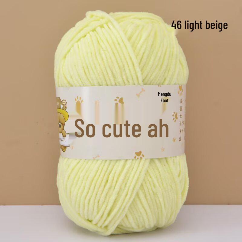 Chenille Crochet Yarn - Medium Thick Hand-Knitted for DIY Crafts & Dolls