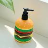 Cartoon Hamburger Shaped Soap Dispenser Refillable Cute Liquid Lotion Storage Bottles Manual Press Multifunctional