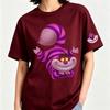 Alice's Adventures In Wonderland Cheshire Cat Anime Cartoon 2026 Newest Trend Harajuku Men and Women Fashion Casual Cotton T-shirt