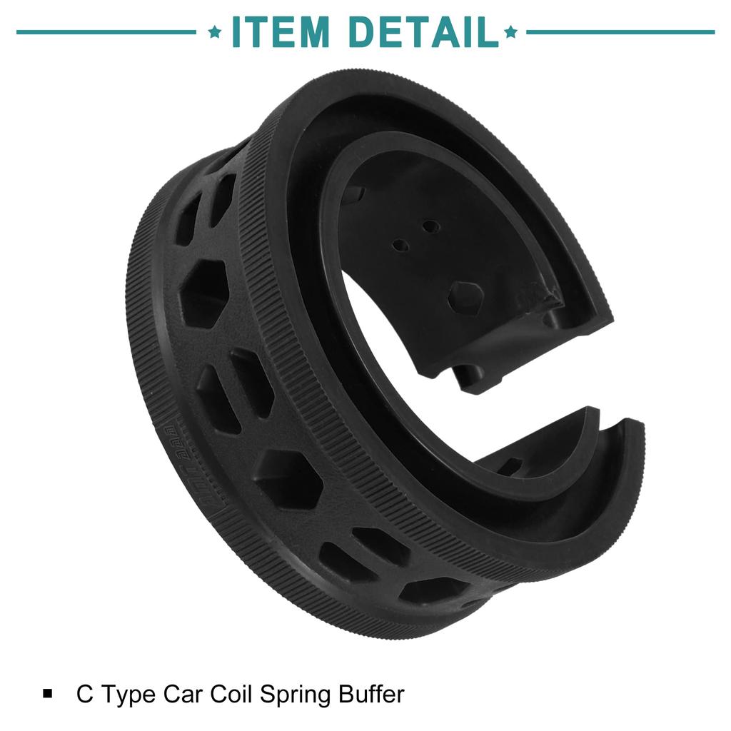 ACROPIX 2pcs Car Coil Spring Buffer Auto Shock Absorber Spring Rubber Buffer Universal C Type Black