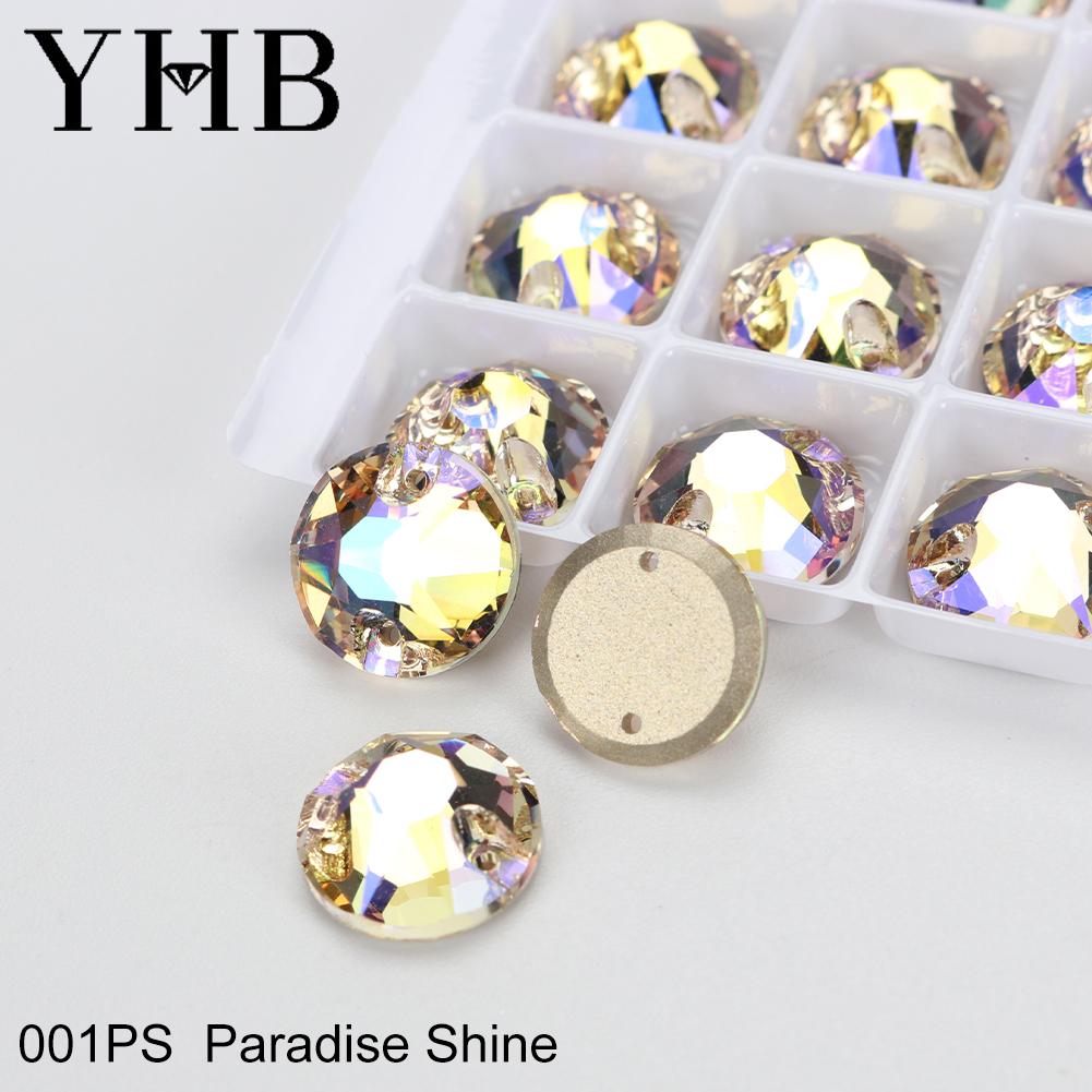 YHB Top Quality XIRIUS Glass Crystal AB Moonlight Sewing Stones Flatback Sew on Rhinestones For Garment Clothes Bags