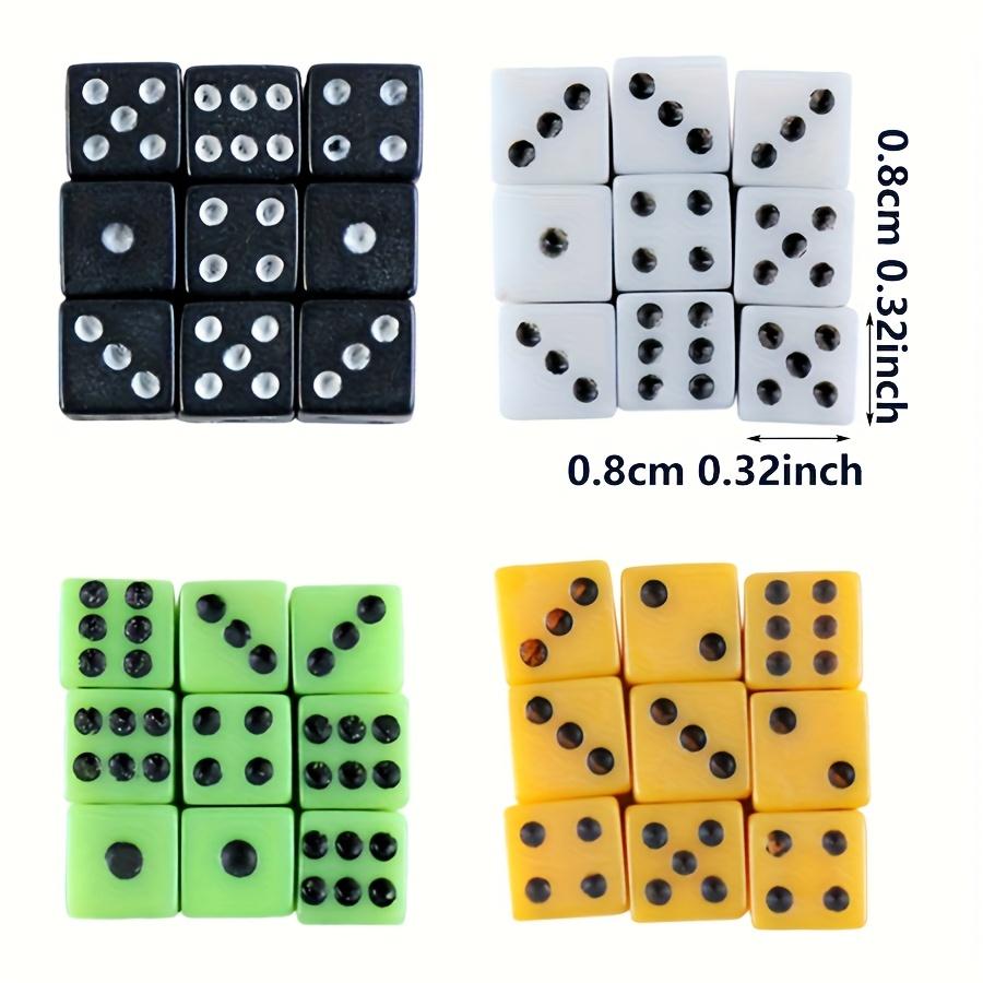 50pcs 8mm Dice Black White Red Green Yellow Multi Color Gaming Dice for Tabletop RPG Board Games Math Teaching JXB