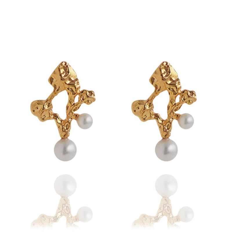 

AUGUST ALICE 16K Gold Labradorite Pearl Earrings ONE