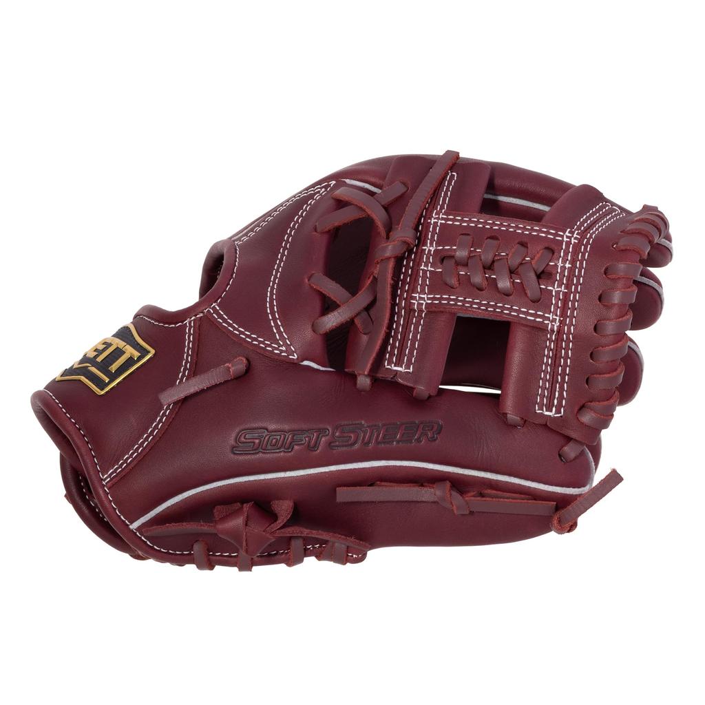 ZETT Soft Steer Baseball Bordeaux Size 3 All-Around Glove, Right-Handed Throw, Brown, (BRG352610)
