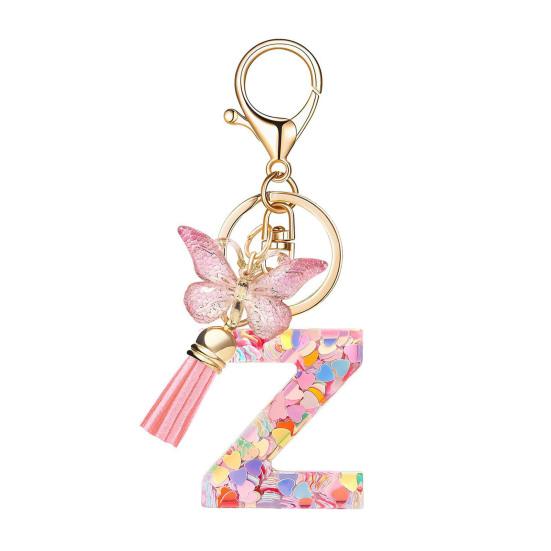 Heart Keyring Keychain Pendant Epoxy Resin Pink 10.7 Cm/4.21 In 1 Pc