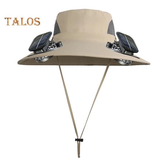 Solar-Ventilator-Hut, LSF 50+, UV-Schutz, Hut mit 2 Solar-Ventilatoren, wiederaufladbar über USB, atmungsaktiv, für Herren und Damen, Sommer, Outdoor-Aktivitäten, Angeln, Eimer mit breiter Krempe