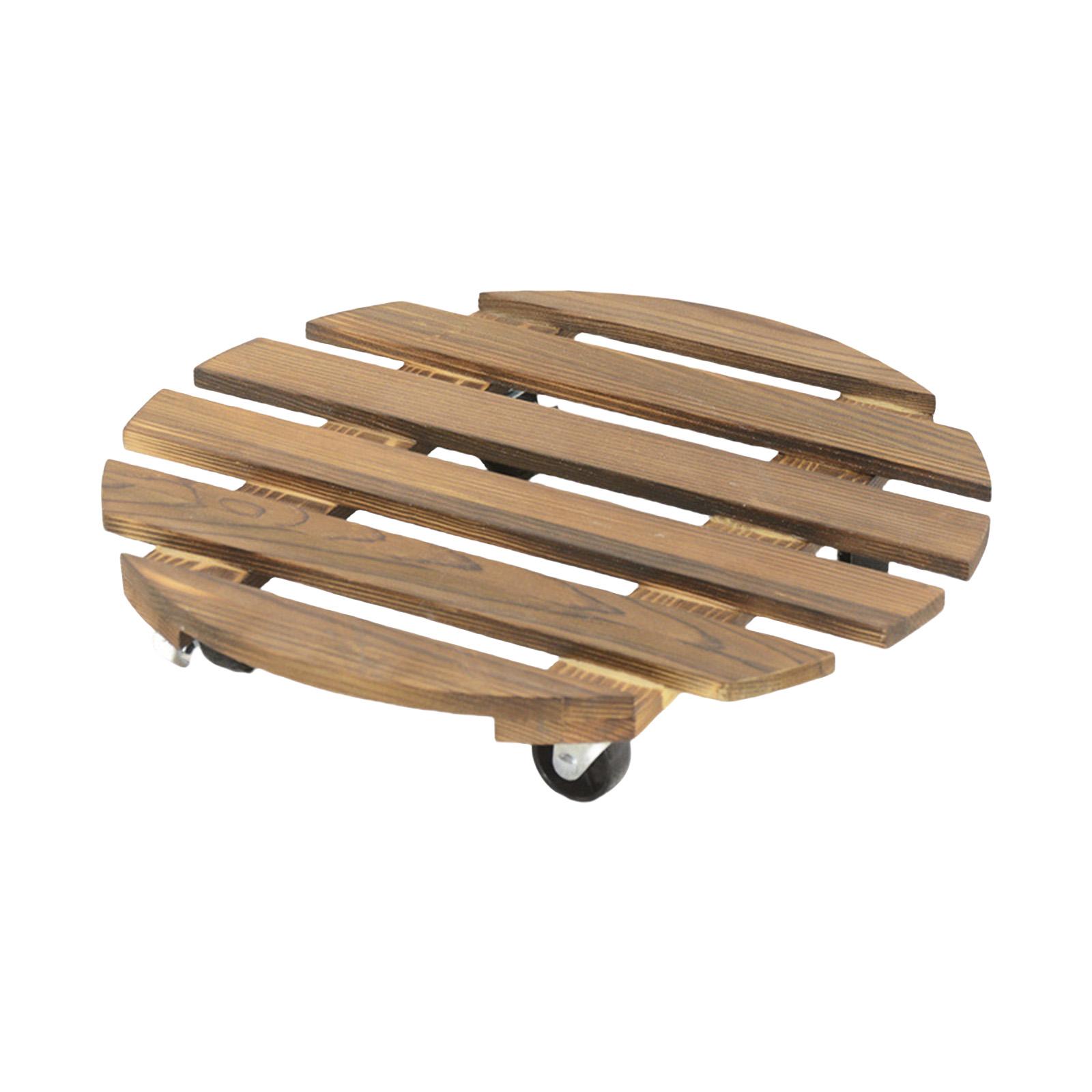 

Rolling Wood Planter Potted Plant Stand with Wheels Flower Pots Rack Indoor Outdoor Planter Trolleys Rolling Tray Garden M