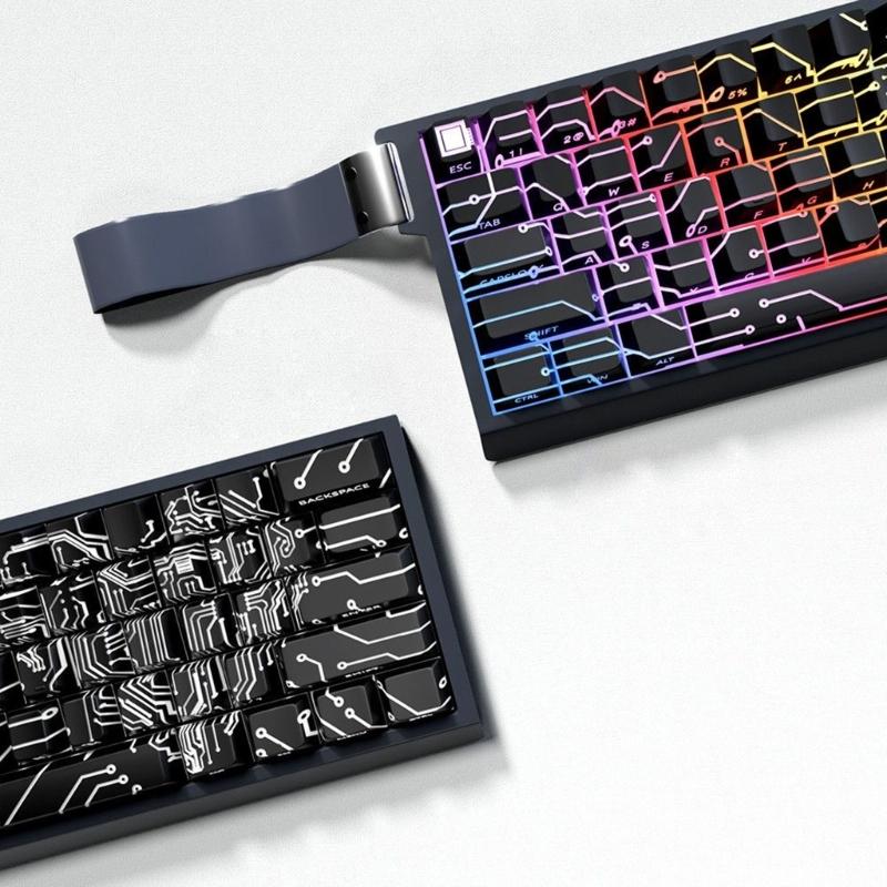Keycaps traslucidi con stampa laterale 64/74 tasti Love Circuit Profilo Originale Sublimazione Keycap retroilluminato per tastiere meccaniche