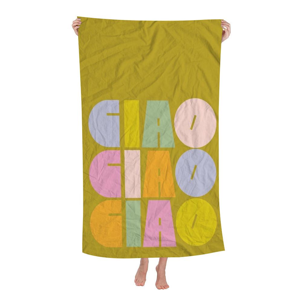 Minimalism Decor Ciao Amore With Love Cartoon Beach Towel Cute Kawaii Room Decor Bath Girls Children Hand Towels For Bathroom