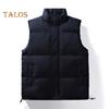 Gilet da Uomo Collo Alto Senza Maniche Abbottonatura con Zip Gilet Cappotto in Cotone con Tasche Laterali Tinta Unita Ispessito Caldo Trapuntato