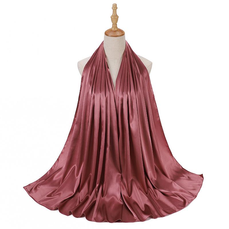 Luxury Satin Hijab Femme Solid Women Imitation Silk Beach Wrap Silk Scarf Shawls Bandana Muffler Scarves Bufandas Mujer Stoles