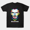 Men Black Print T-shirt David Beckham No-Cut Transfer Paper Print Cotton Tshirt