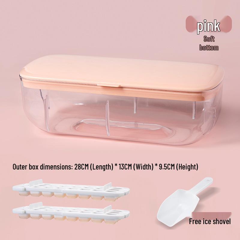 Silicone Ice Cube Tray with Double Layer Storage Box for Rapid Ice Making