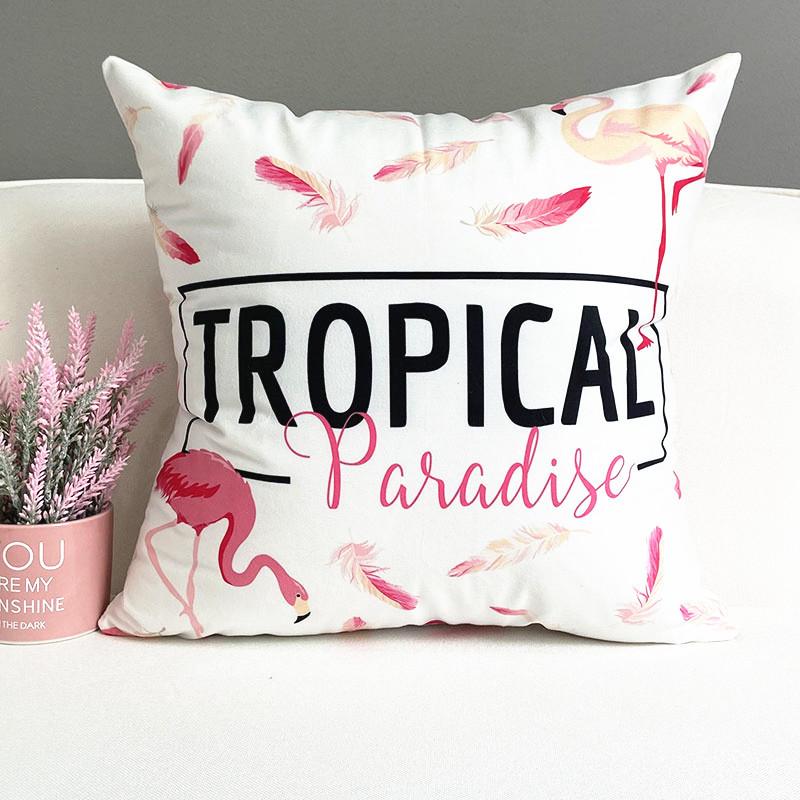 Nordic Ins Style Pink Girl Sofa Pillow Cushion Printed Bedside Car Office Cushion