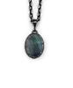Oesalang 925 Silver Black Mother-Of-Pearl Necklace Textured