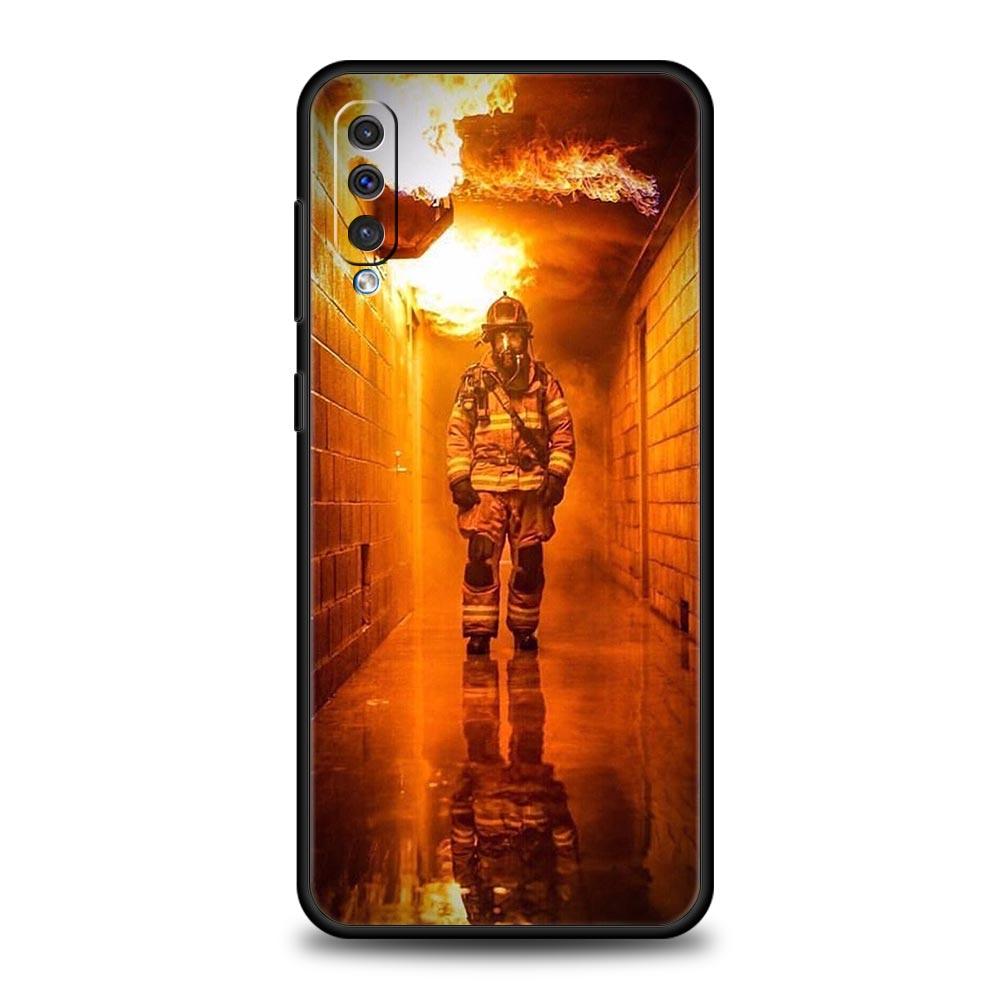 Fireman Firefighter Phone Case For Samsung A54 A52 A24 A14 A50 A70 A10 A40 A20S A20E A06 A12 A22 A34 A42 A32 5G A04s A16 Cover