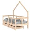 VidaXL Children's Bed Frame with Drawers 70x140 Cm Solid Pine Wood 834540