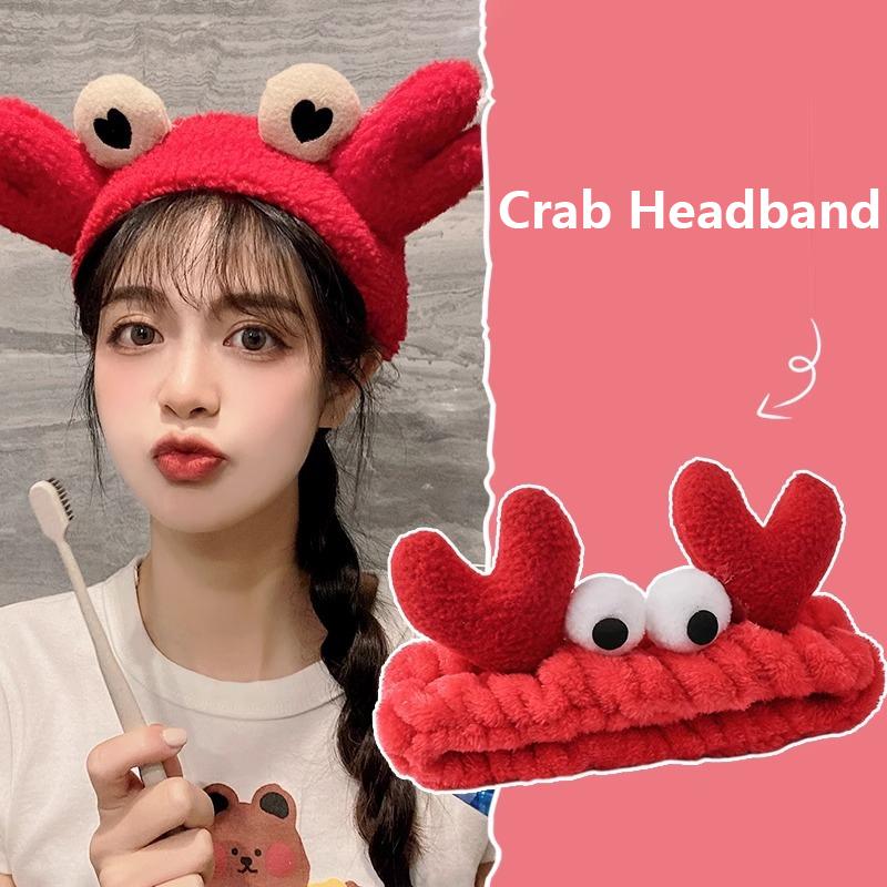 Women Cartoon Kawaii Plush Elastic Hair Bands Soft Wash Face Hairbands Headband Hair Accessories Girls Sweet Cute Headwear