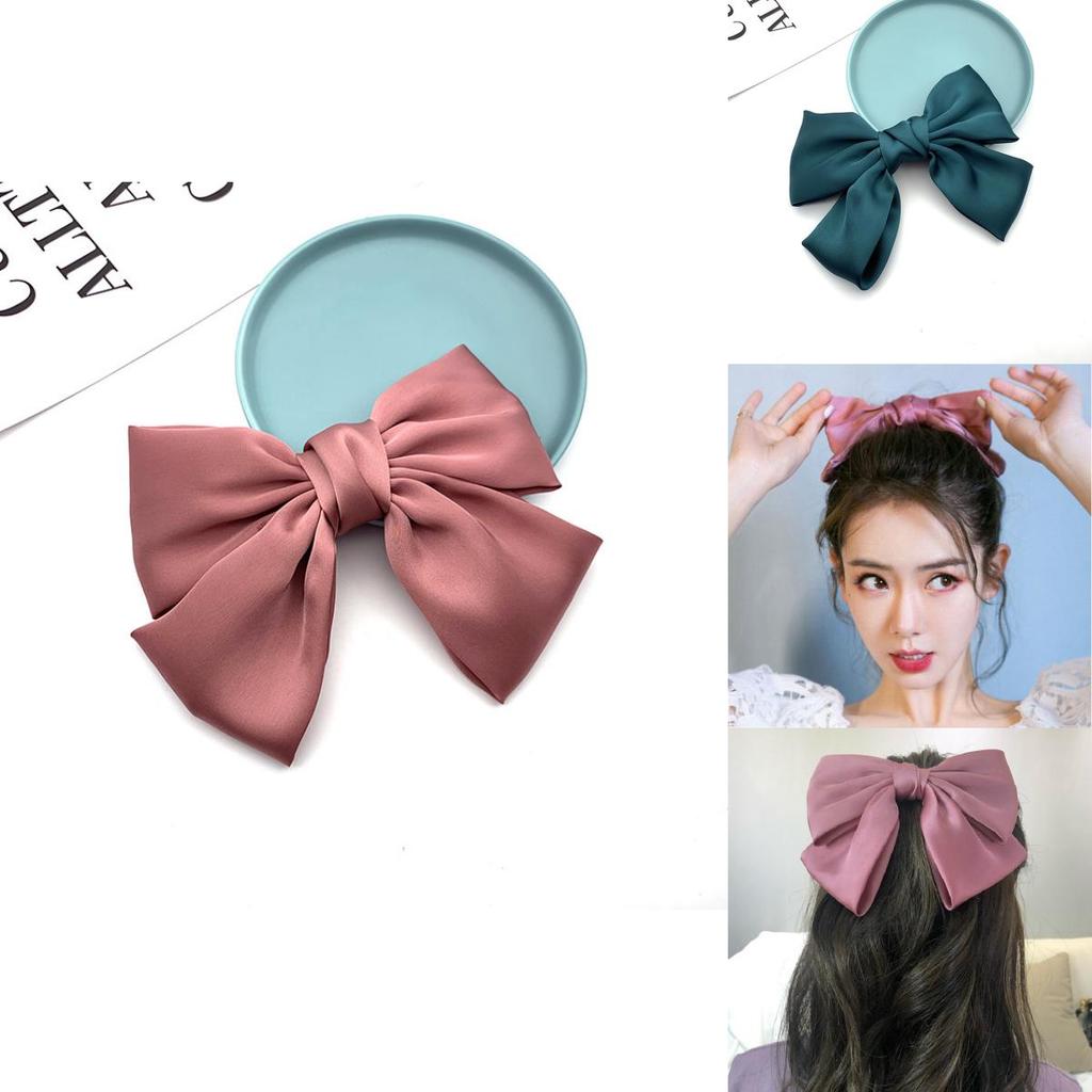 Elegant Satin Ribbon Hairpins With Big Bow For Women And Girls Accessories