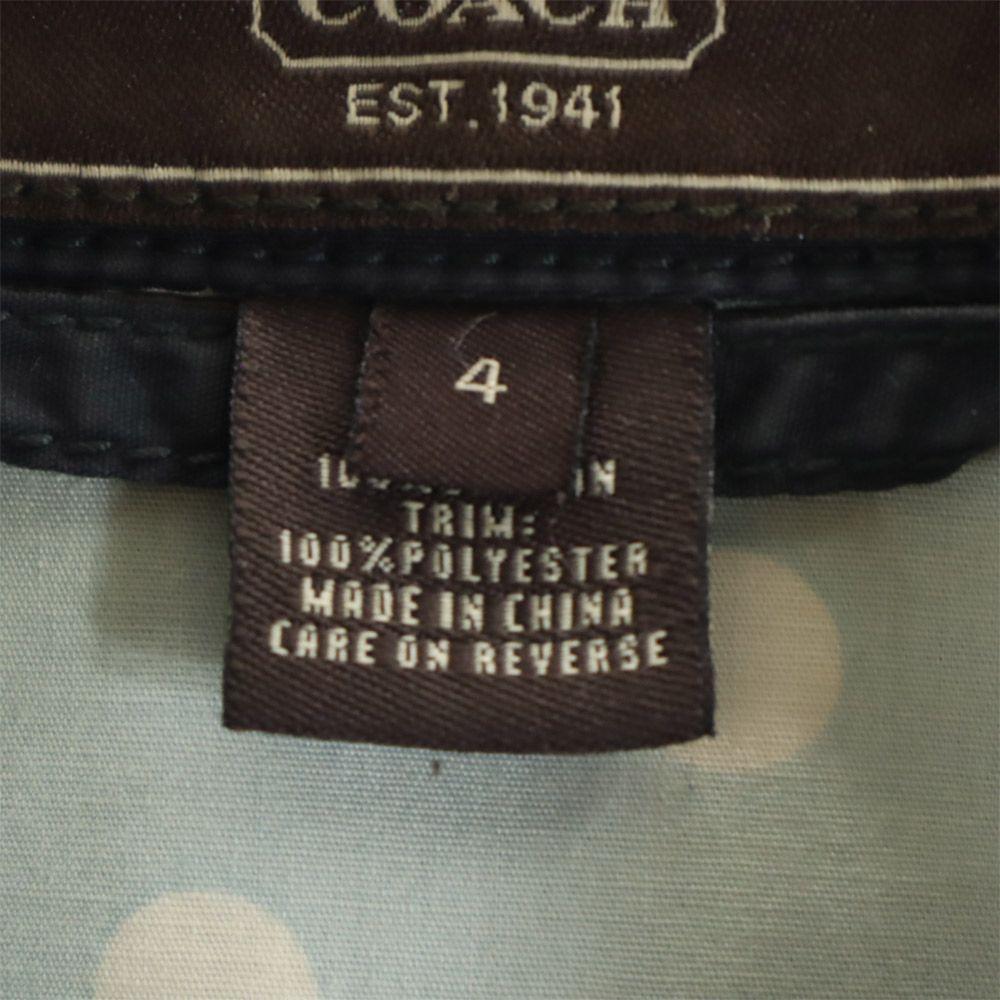 COACH Stainless collar coat 4 Navy Women Used