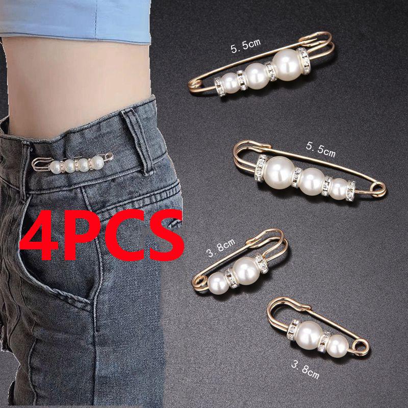 4ks Faux Pearl Brože Set Elegance Móda Ženy Zirkon Lapel Pin Svetr Šaty Brož Pins Diy Doplňky Dárky