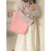 Korean Ins Style Canvas Bag Heart Embroidery Large Capacity Tote Bag For School And Commute Women's Shoulder Bag