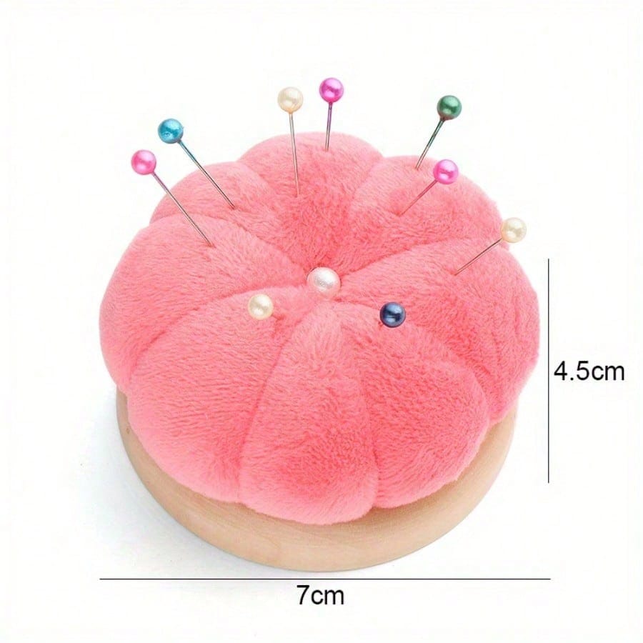 1Pcs Pin Cushions Pumpkin Shaped Sewing Needle Pad Pincushions For Sewing With Wristband, Sewing Accessory For DIY Craft