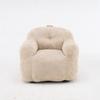Bean Bag Chair with Shredded Sponge Filler ,Faux Fur Beanbag Sofa with Armrests , for Living Room, Bedroom & Reading,No Assembly Required ,Beige