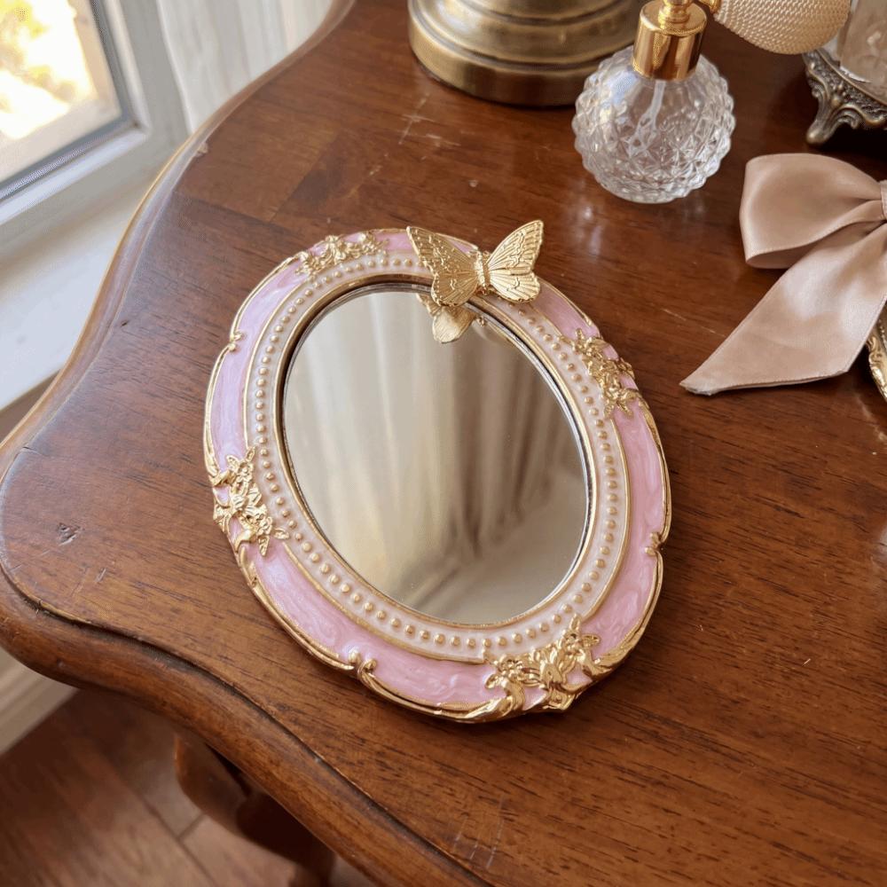 Romantic Pocket Mirror European Style Mini Relief Mirror  Home Decor