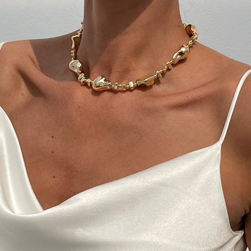 Vintage Punk Style Irregular String Imitation Pearl Necklace, Women's Wedding Jewelry Y2k Holiday Accessories Gifts