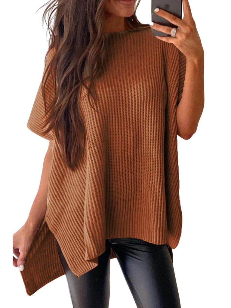 2024 Women's Summer Solid Color Knit Crew Neck Pullover T-Shirt - European & American Casual Loose Fit, Drop Shoulder, Short Sleeve Top