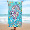 Bonsai-Seepferdchen Strandtuch, Blaues Mikrofaser-Badetuch für Damen, Sandfreies Schnelltrocknendes Reisehandtuch, Seepferdchen-Geschenke für Damen