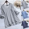 Women's Long Sleeve Plaid Check Shirt Tops V Neck Casual Asym Hem Blouse For Everyday Elegance