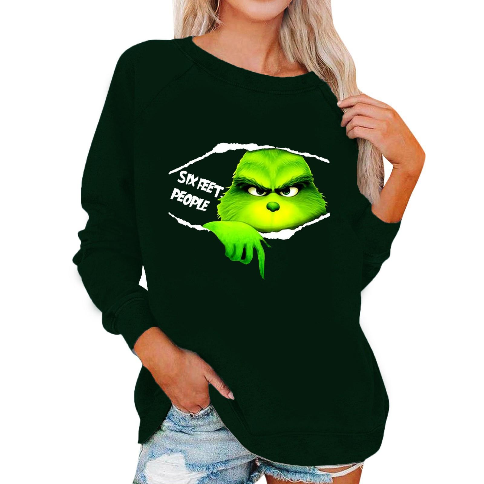 

Long Sleeve Blouses For Women Casual O-Neck Shirt Print Blouse Tops Loose Fit Fall XXL