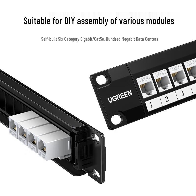 Ugreen 24-Port CAT5e/6 Modular Network Patch Panel