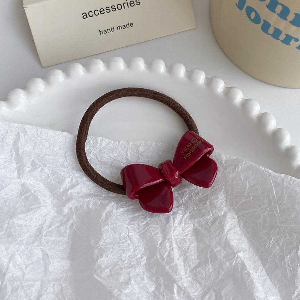 Korean Style Bowknot Hair Rope Ponytail Holder Hair Rubber Bands Acetic Acid Hair Tie  Women