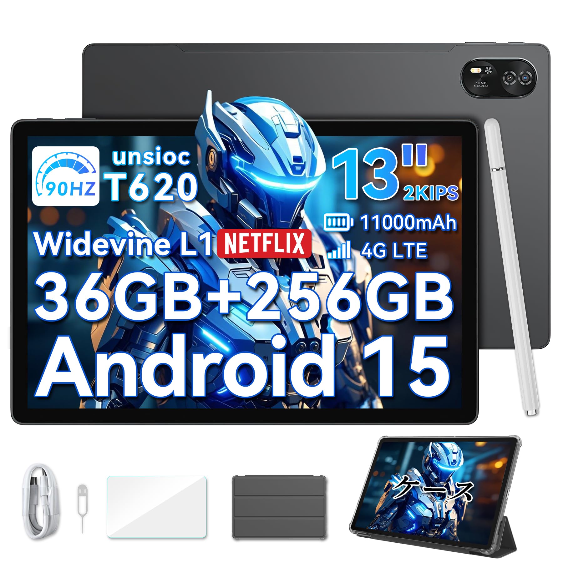 

Blackview MEGA8 Android 15 2K 90Hz Large TF Card 11000mAh Fast Charger T620 4G LTE 5G Widevine L1 Support [3-Year Warranty] Tablet, 13-inch, Screen,