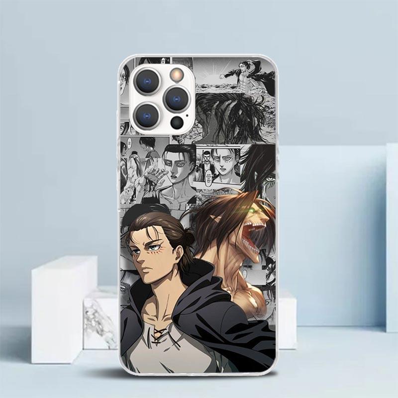 

Чехол для телефона с аниме Атака Титанов Для IPhone 16 17 Air 16E 15 14 Plus 13 Mini 12 11 Pro Max 7 8 + SE 2020 Мягкая задняя крышка из ТПУ 16 17 iPhone 17 Pro