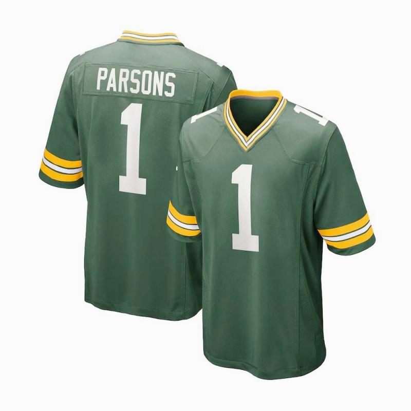 Green Bay Parsons 1 Rugby Jersey Mens Embroidered Sports Training Game Shirt