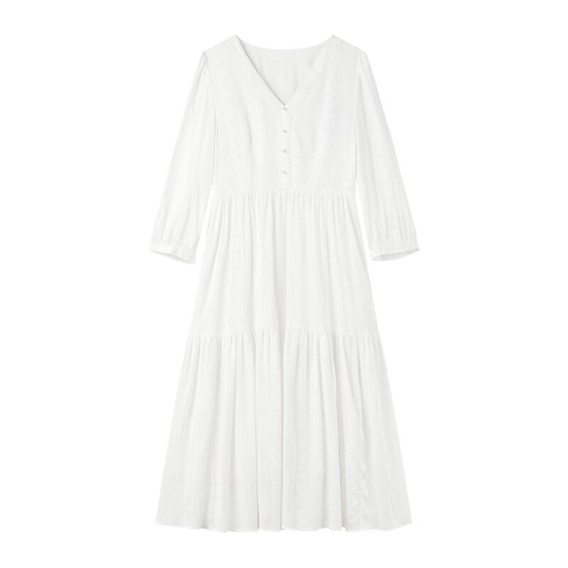 Qiusbiyiren 2025 Autumn V-Neck Pleated Dress
