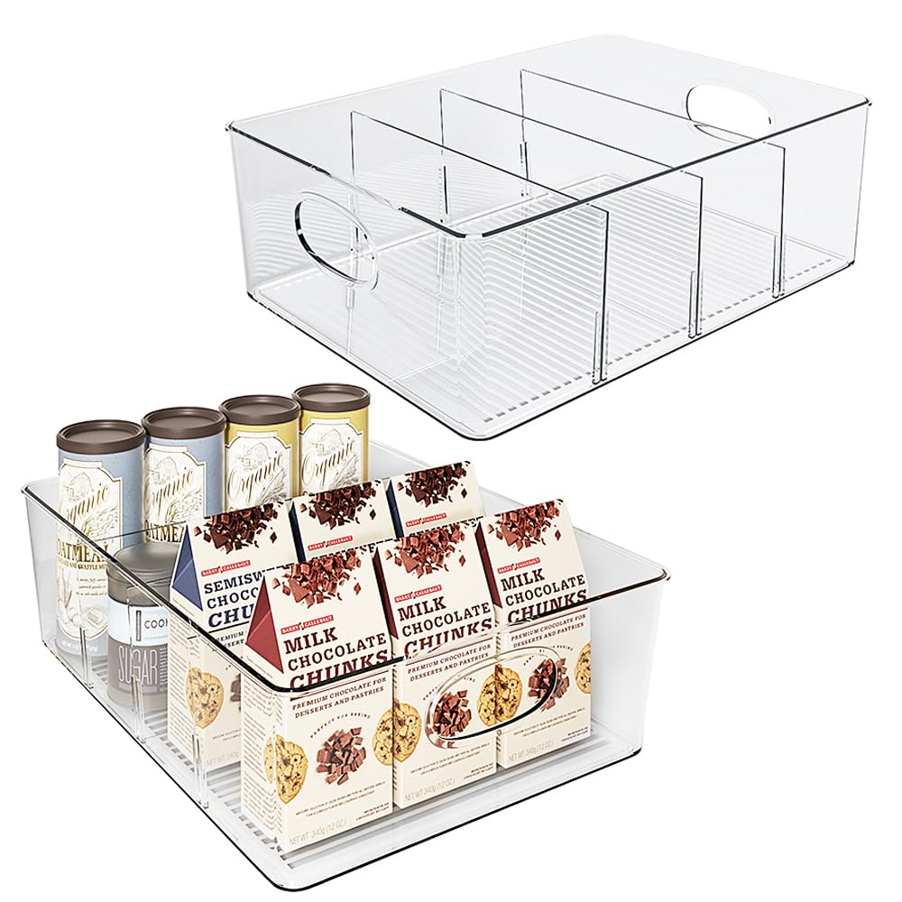 Hanakaze Refrigerator Storage Case with Dividers of Kitchen Storage Vegetable Storage Refrigerator 3 Removable for Refrigerator Vegetable Compartment