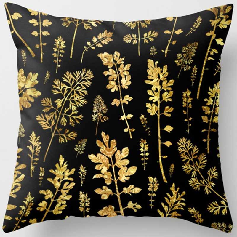 Black and Yellow Square Pillowcase, Home Decoration, Car Sofa Cushion Cover 45cm*45cm