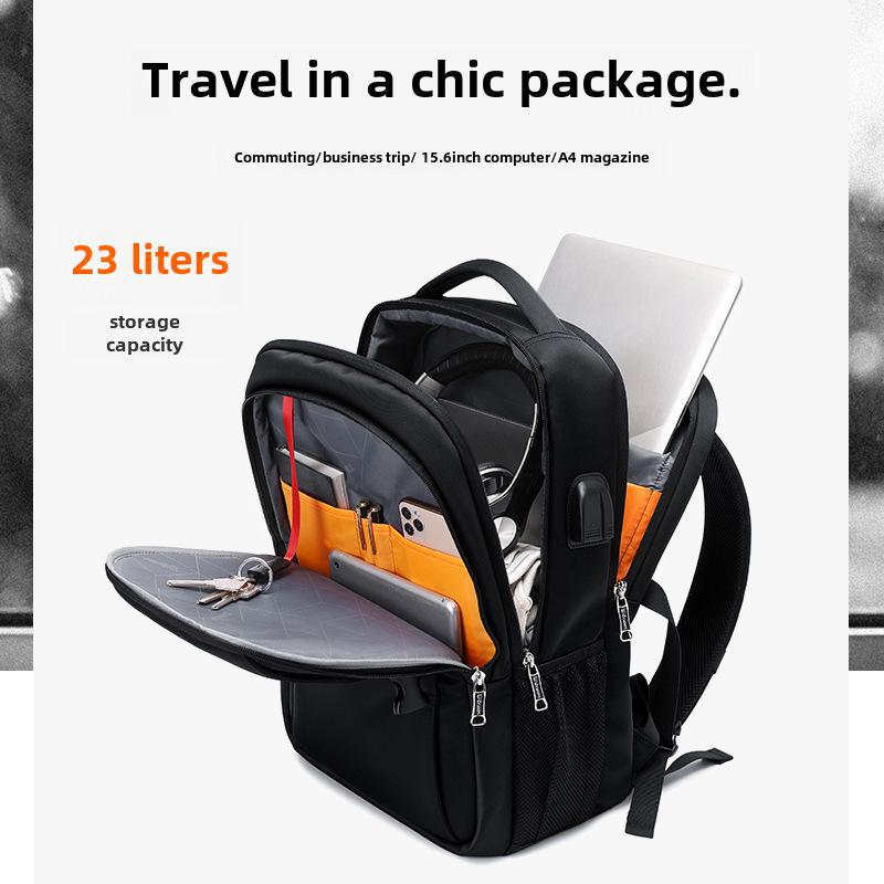 "Men's Multifunctional Business Travel Backpack - Large Capacity, Fashionable & Lightweight"