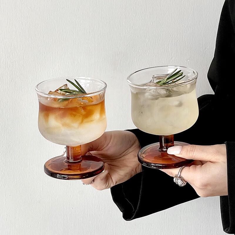 ZISIZ Vintage Low-Foot Glass Cup