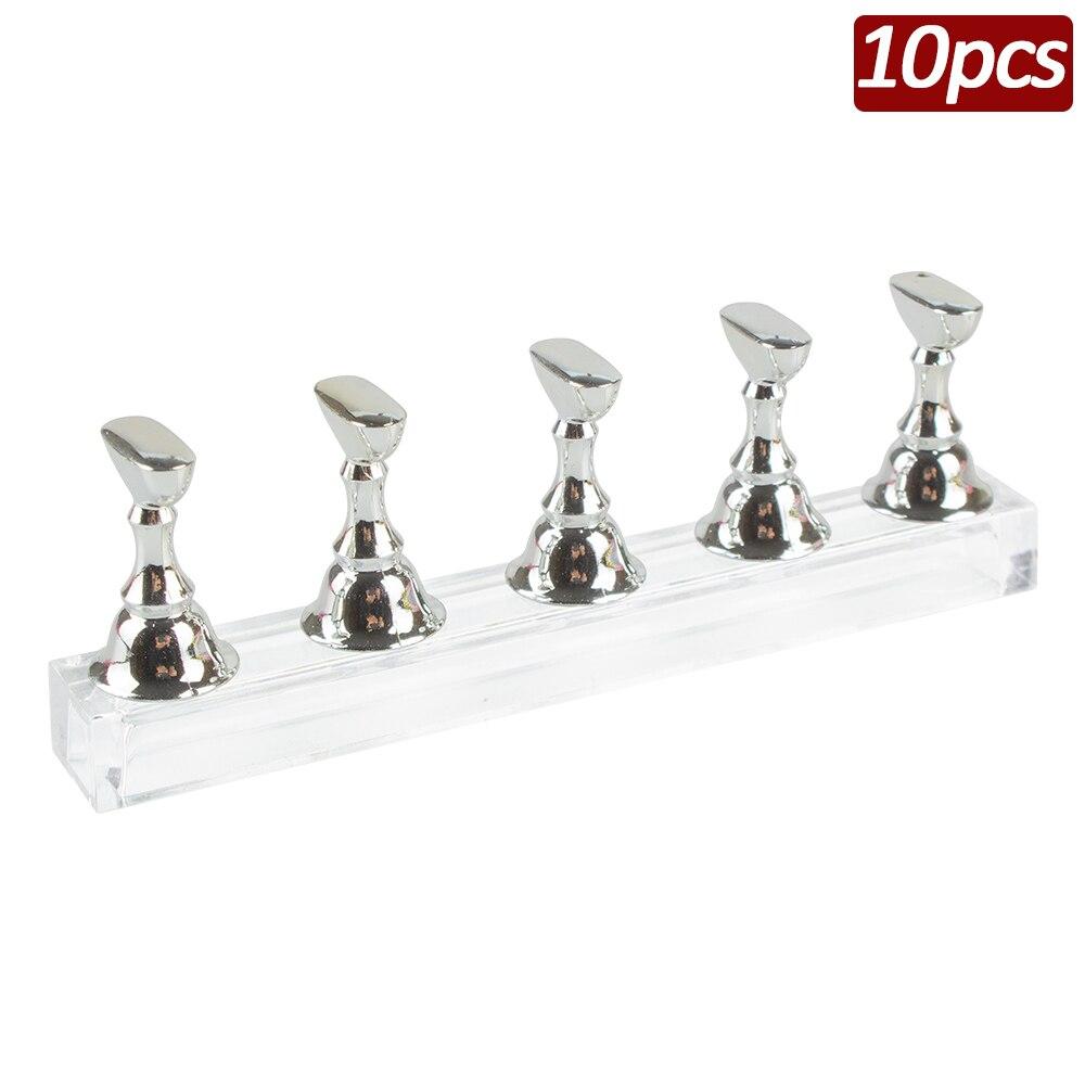 

10 шт., держатель для накладных ногтей, тренировочная подставка, держатель, основа, сплав, кристалл, лак для дизайна ногтей, дисплей, маникюрные инструменты