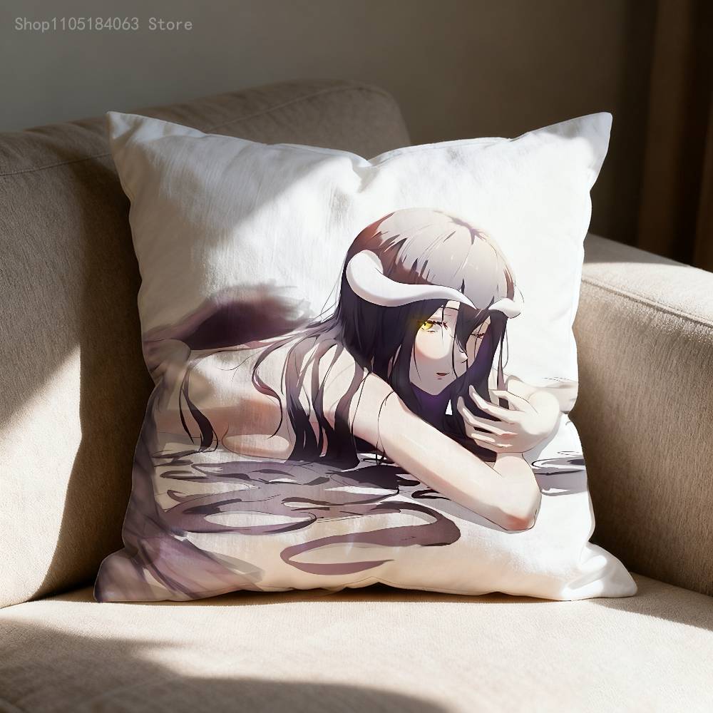 O-Overlord Albedo Throw Pillow Case For 55x55cm 30x30cm 50x50cm 45x45cm 40x40cm Square Chair Pillowcase Case