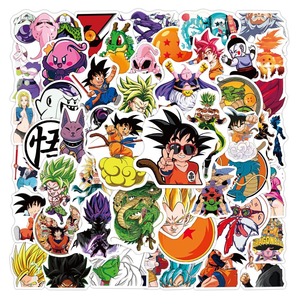 50 100Pcs Anime Dragon Ball Stickers For Kids Diy Graffiti Skateboard Laptop Water Bottle Motorcycle Cartoon Toy Decals Sticker