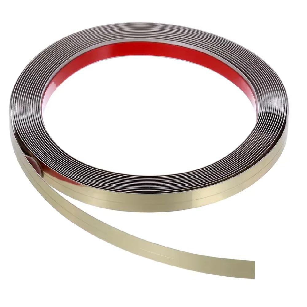 

1pc 2.44m/96.06in Stainless Steel Decorative Strip Mirror Stickers Room Decor for Wall Background Ceiling Waist Line Sticker 2.44m золотой