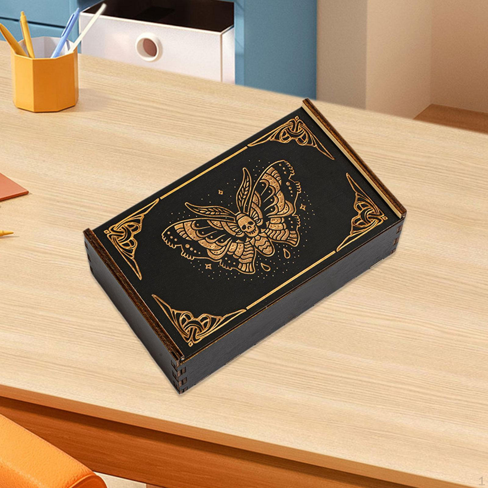 Деревянная коробка-визитница держатель для карточек коллекционное хранилище для мелочей Butterfly 1456₽