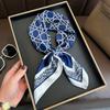 Neckerchief Female Luxury Square Scarf For Women Silk Feeling Shawl Satin Hijab Fashion Wraps Hair Bands Ribbon Headband Bandann